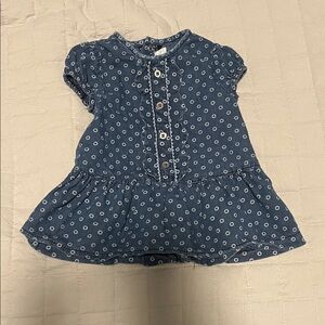 Mayoral Baby Girl' Blue Floral Button-Front Dress 4-6M spring summer outfit